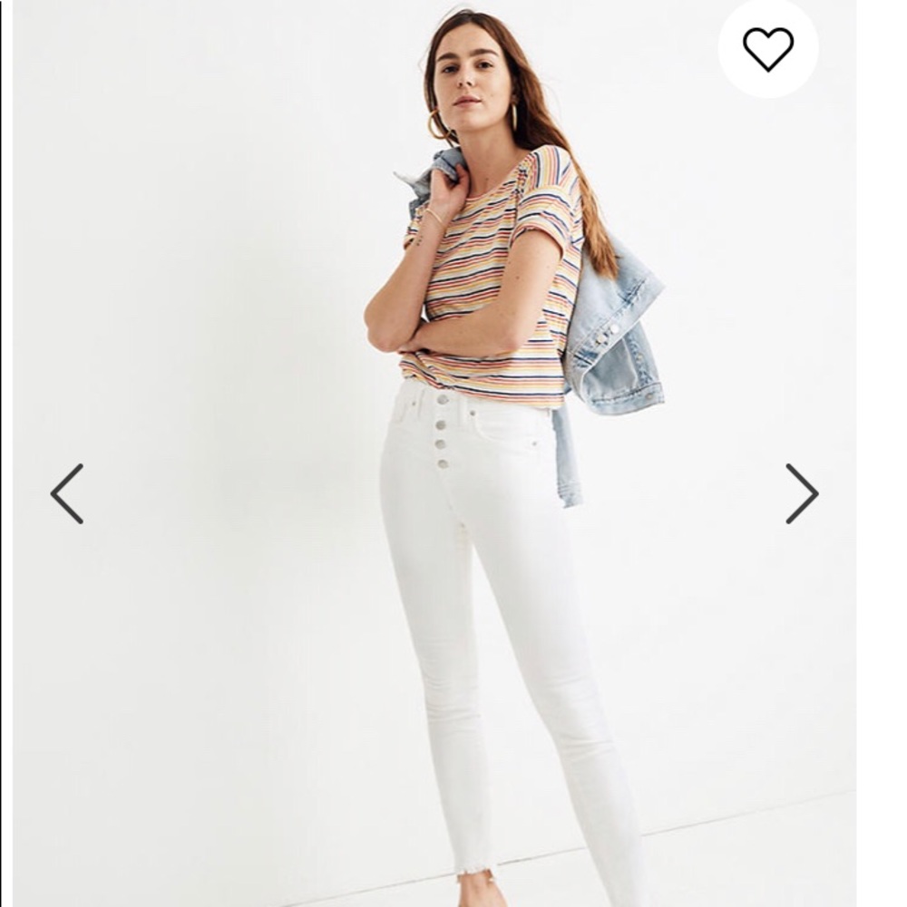 Madewell 10" High-Rise Skinny Jeans in Pure White